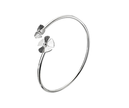 Picture of Silver Echo 1Z Flower Bangle Bracelet