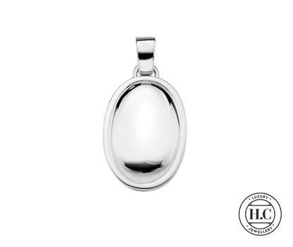 Picture of Sterling Silver H Curteis Mini Oval Plain Locket Pendant