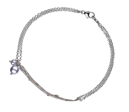 Picture of Silver Echo Twig & Swarovski Pearl Bracelet 2H 7.5/19cm