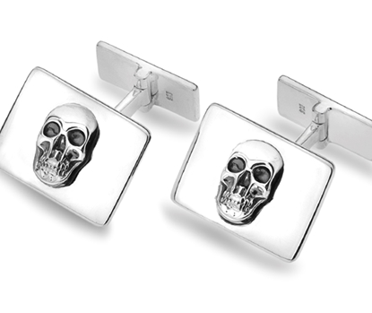 Picture of Silver H Curteis Blackened Skull Cufflink 55