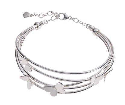 Picture of Silver Echo 1P Bangle Bracelet with Satin Butterfly