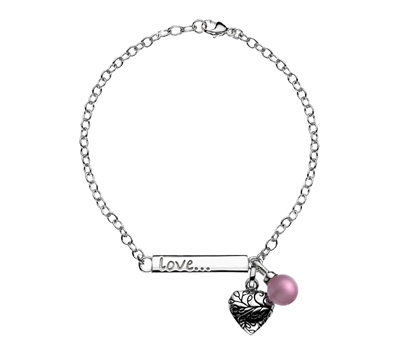 Picture of Silver Bracelet with Love Heart Pendant 7.5/19cm