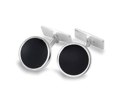 Picture of Silver H Curteis Onyx Circle Cufflink 51