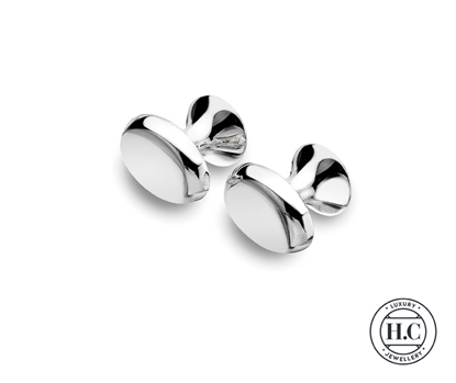 Picture of Sterling Silver H Curteis Oval Cufflinks