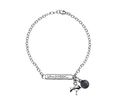 Picture of  Silver Bracelet with Laughter Pendent & Bird Charm 7.5