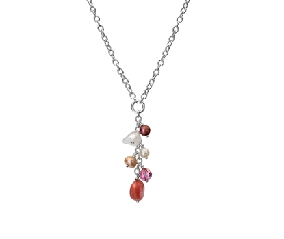 Picture of  Silver Necklace with Bead & Pearl Dropper 18/45cm