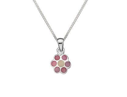 Picture of Silver Childs Pink MOP Flower Pendant Pendant on S14FC14