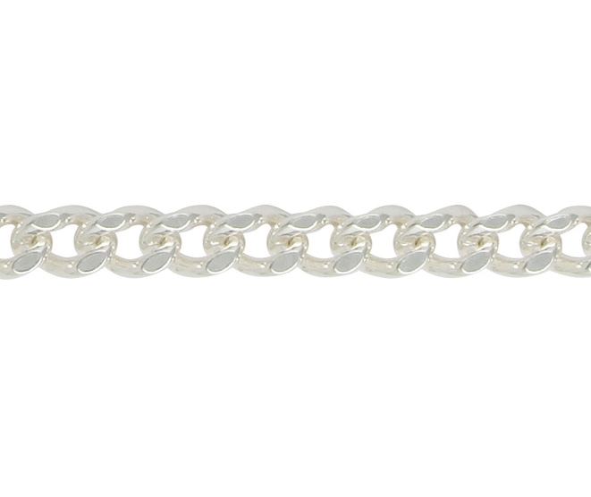 Silver 80 Filed Curb 16/40cm - Silver Breeze Jewellery