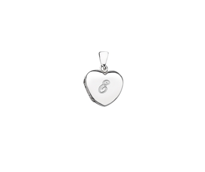 Picture of Silver Locket 9 Engraved Letter E