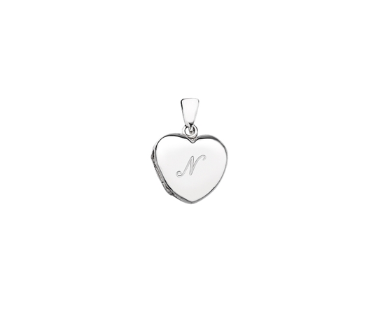 Picture of Silver Locket 9 Engraved Letter N