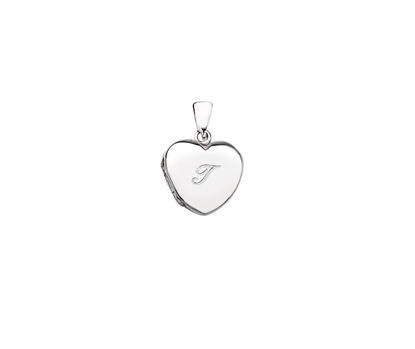 Picture of Silver Locket 9 Engraved Letter T