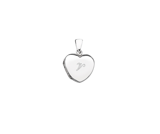 Picture of Silver Locket 9 Engraved Letter V