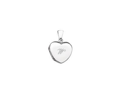 Picture of Silver Locket 9 Engraved Letter W