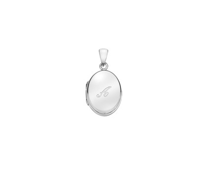 Picture of Silver Locket 5 Engraved Letter A
