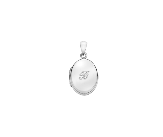 Picture of Silver Locket 5 Engraved Letter B