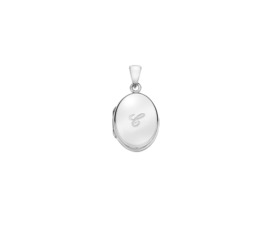 Picture of Silver Locket 5 Engraved Letter C