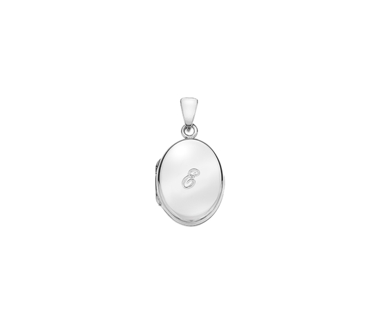 Picture of Silver Locket 5 Engraved Letter E