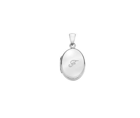 Picture of Silver Locket 5 Engraved Letter F