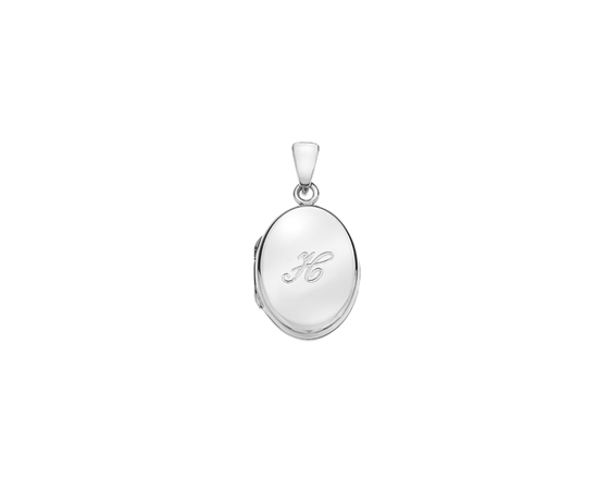 Picture of Silver Locket 5 Engraved Letter H