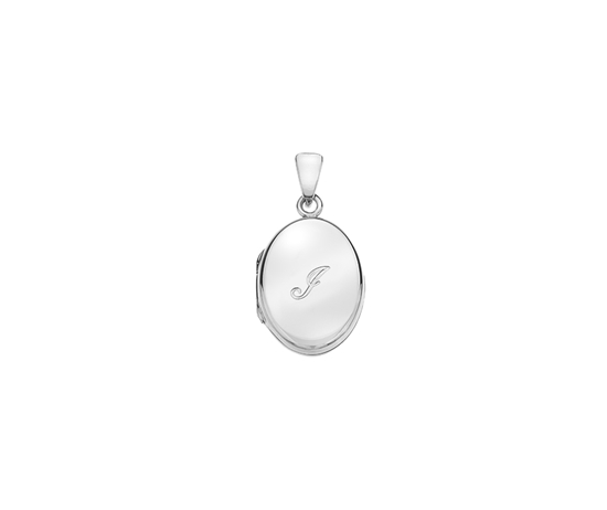 Picture of Silver Locket 5 Engraved Letter I
