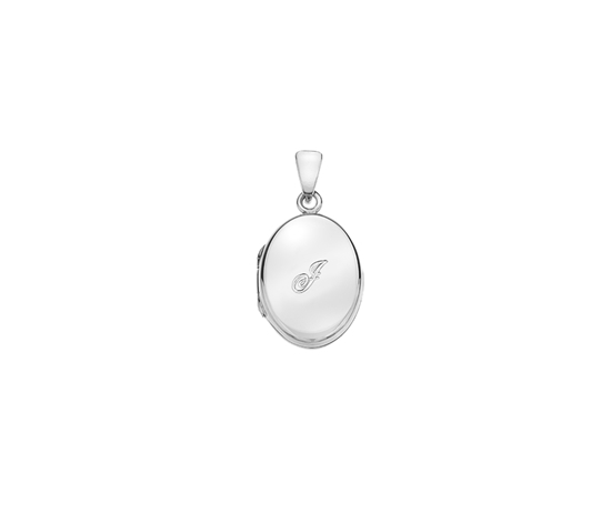 Picture of Silver Locket 5 Engraved Letter J