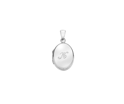 Picture of Silver Locket 5 Engraved Letter K