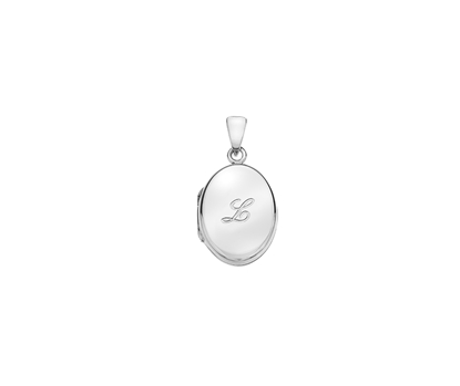 Picture of Silver Locket 5 Engraved Letter L