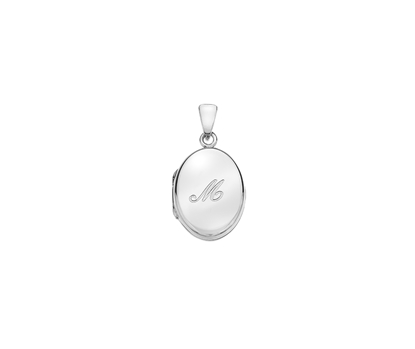 Picture of Silver Locket 5 Engraved Letter M