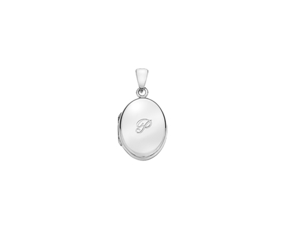 Picture of Silver Locket 5 Engraved Letter P