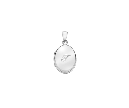 Picture of Silver Locket 5 Engraved Letter T
