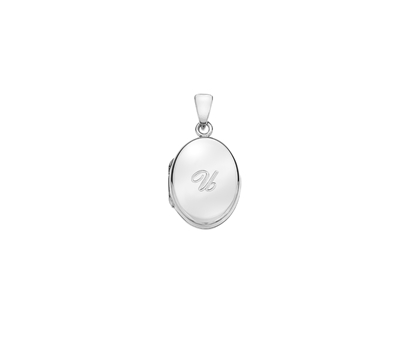 Picture of Silver Locket 5 Engraved Letter U