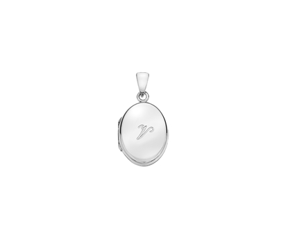 Picture of Silver Locket 5 Engraved Letter V