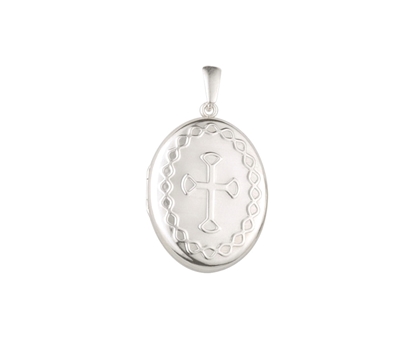 Picture of Silver Locket 2 With Cross Embossing