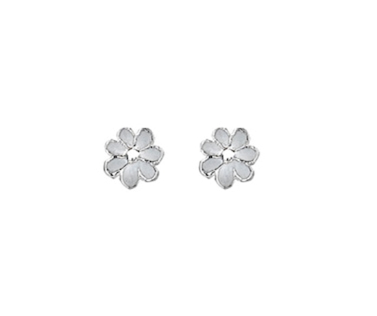 Picture of Silver Childrens Earrings White Daisy