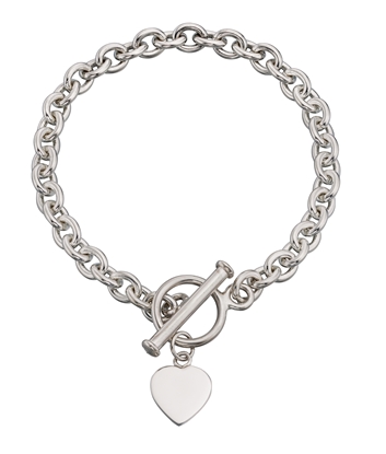 Picture of Heart Tag T-Bar Bracelet 20Cm