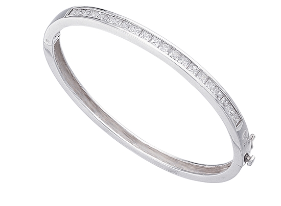 Picture of Clear CZ Square Channel Set Bangle