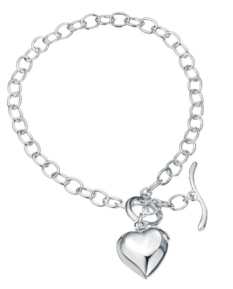 Picture of Puffed Heart Charm 18.5Cm Bracelet
