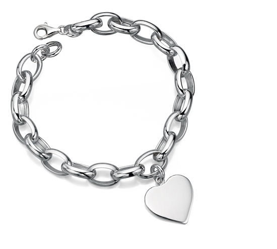 Picture of Links Bracelet With Heart Charm