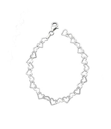 Picture of Diamond Cut Heart Bracelet