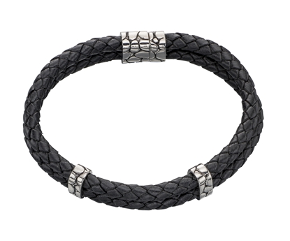 Picture of Leather And Steel Bracelet