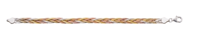 Picture of Tri Colour Treccia Weave Bracelet 19Cm
