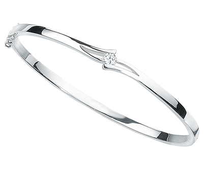 Picture of Clear CZ Asymmetrical Flip Top Bangle