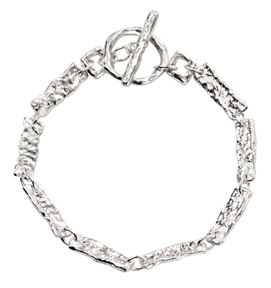 Picture of Hammered Rectangle Link T-Bar Bracelet