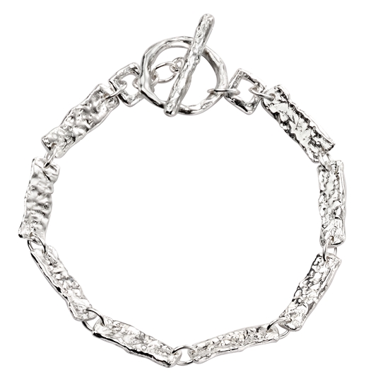Picture of Hammered Rectangle Link T-Bar Bracelet