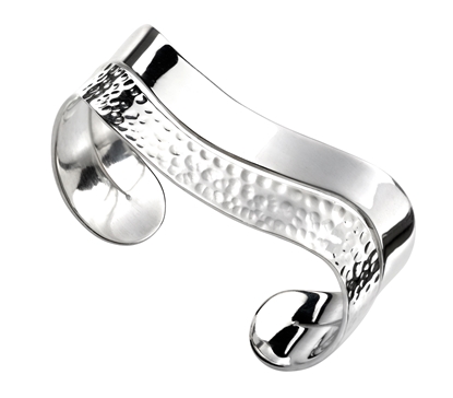 Picture of Curved Hammered & Polished Bangle
