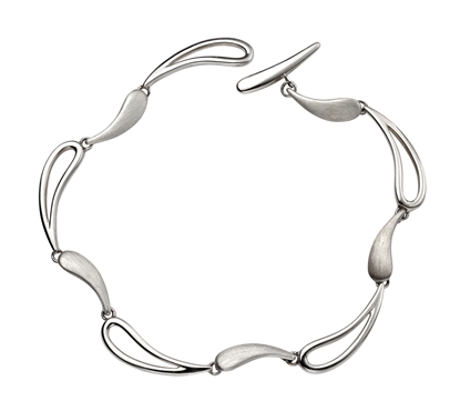 Picture of Designed Polished & Brushed Wave Toggle Bracelet