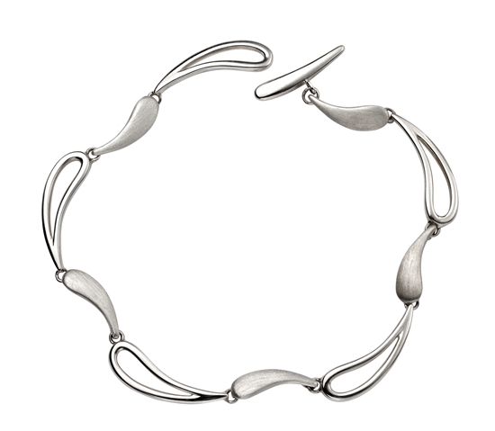 Picture of Designed Polished & Brushed Wave Toggle Bracelet
