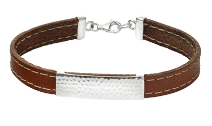 Picture of Leather Bracelet With Silver Detail ID