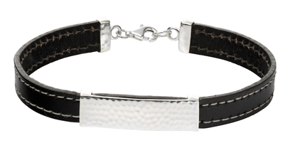 Picture of Leather Bracelet With Silver Detail ID