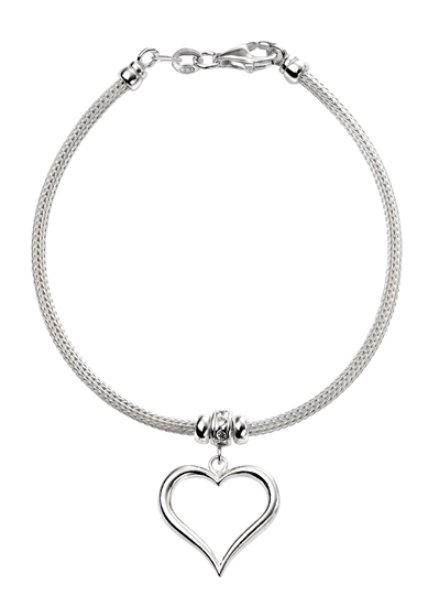 Picture of Mesh Bracelet With Heart & CZ Detail